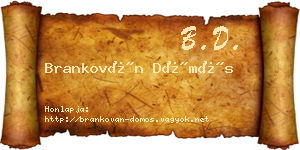 Brankován Dömös névjegykártya